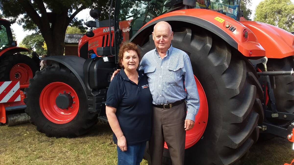BIG WHEELS: Millie Watson’s family machinery stand won an award for its presentation at the Royal Bathurst Show. Millie and I were proud of this Kubota tractor.