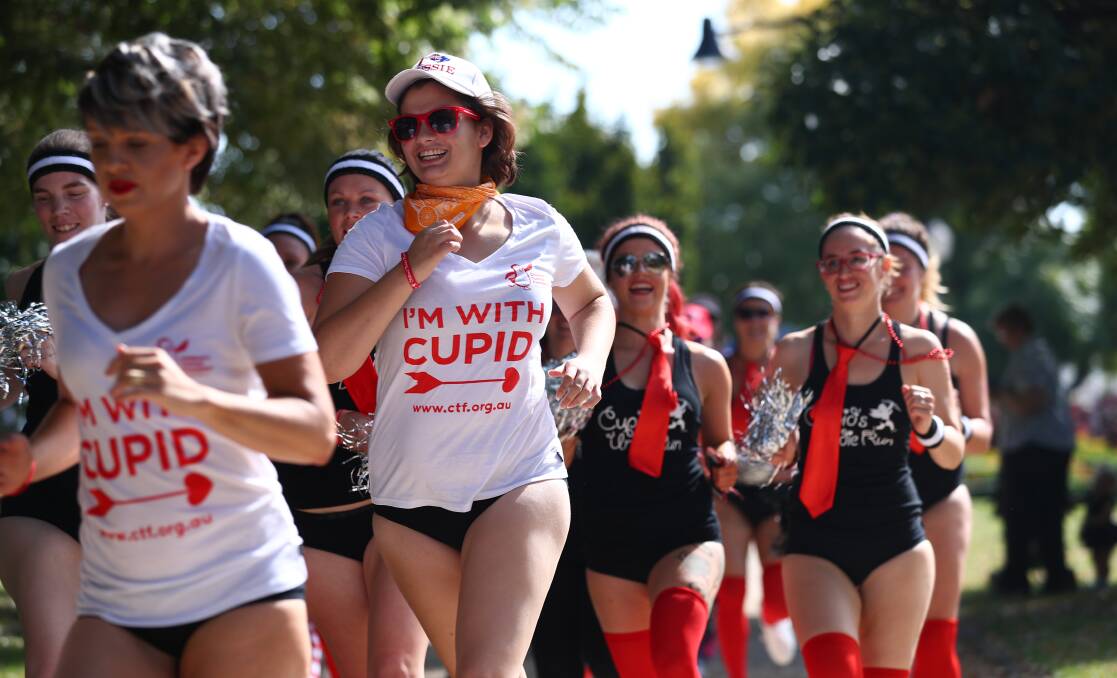 SPRINT: Last year's Cupid's Undie Run fundraiser raised thousands of dollars. Photo: PHIL BLATCH