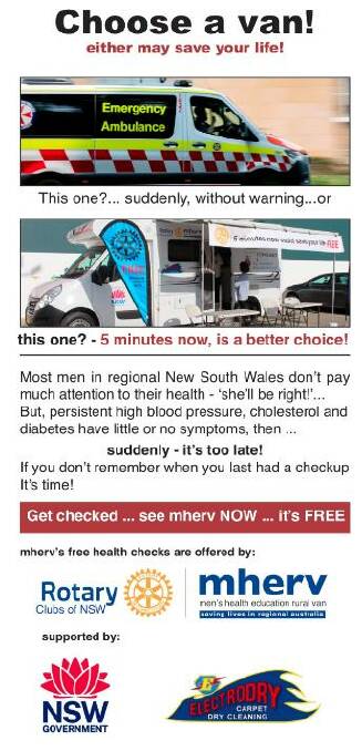 Men of Bathurst, make it a 10-minute date with the van that could save your life