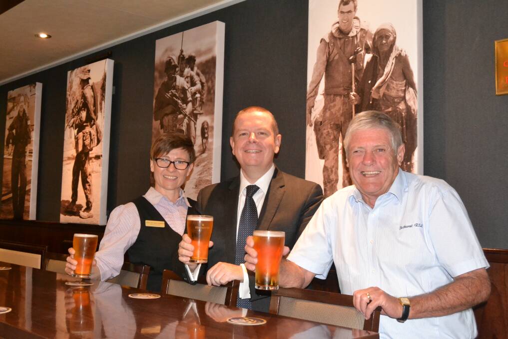REMEMBER THEM: Bathurst RSL Club marketing manager Janneke van der Sterren, general manager Peter Sargent and president Ian Miller are urging locals to be respectful when commemorating Anzac Day. 041618RSL