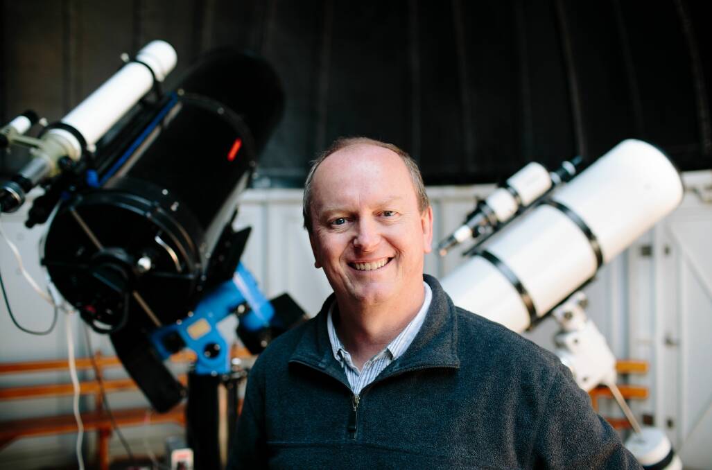 SKY'S THE LIMIT: Ray Pickard at the Bathurst Observatory, which columnist Stuart Pearson believes could be part of a new tourism market. Photo: SUPPLIED