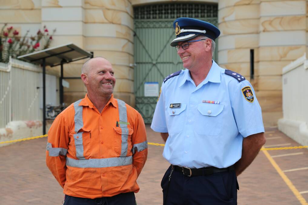 MATES: Damian Cuff and former Bathurst Correctional Centre governor Mark Kennedy. Photo: CORRECTIVE SERVICES NSW