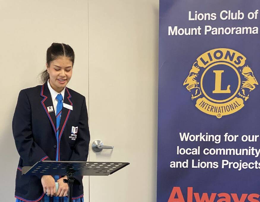 Ella Kay will represent the Mount Panorama Lions Club at the district final.