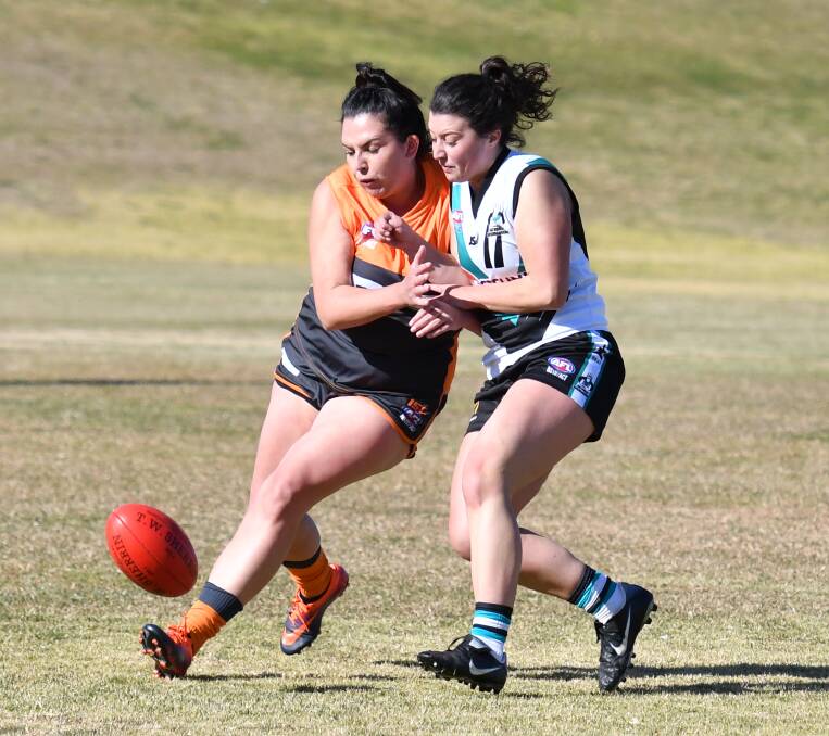 GET TOUGH: Maddy McAlister and her fellow Bathurst Giants know they need to be at their best to beat Dubbo in Saturday's Central West AFL grand final. Photo: ALEXANDER GRANT