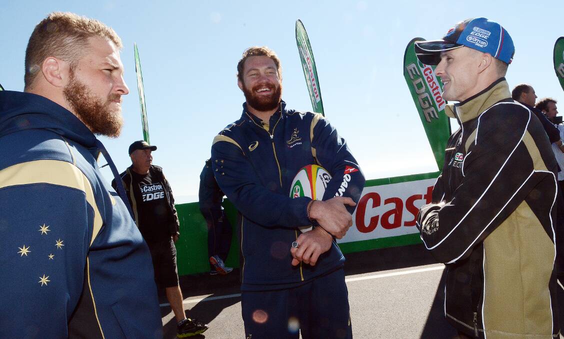 MAGIC AT THE MOUNT: The Wallabies took in Mount Panorama - and had a chat to Mark Winterbottom - during their visit to Bathurst in 2014.