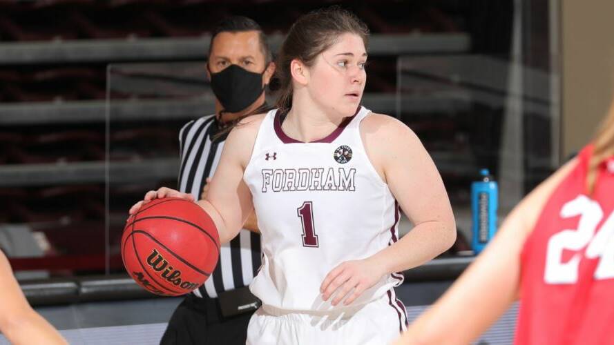 BRILLIANT START: Bathurst basketball talent Matilda Flood played a role as the Fordham University Rams began 2021 by producing the second best defensive performance in the history of its women's program. Photo: FORDHAM WOMEN'S BASKETBALL