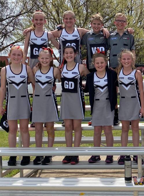 GREAT FINISH: The Storm side which won the 12As grand final, from left, back, Sophie Windsor, Abigail Smith, Harley Sargent, James Billington. Front, Grace ONeill, Layla Liston, Hannah Orpwood, Ruby Lewis, Mia Miller. Photo: CONTRIBUTED