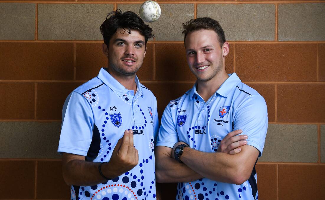 NEW COLOURS: Star Dubbo allrounders Brock Larance (left) and Ben Patterson have signed on as Bathurst City's marque players for the new Bonnor Cup season. Photo: CRICKET AUSTRALIA