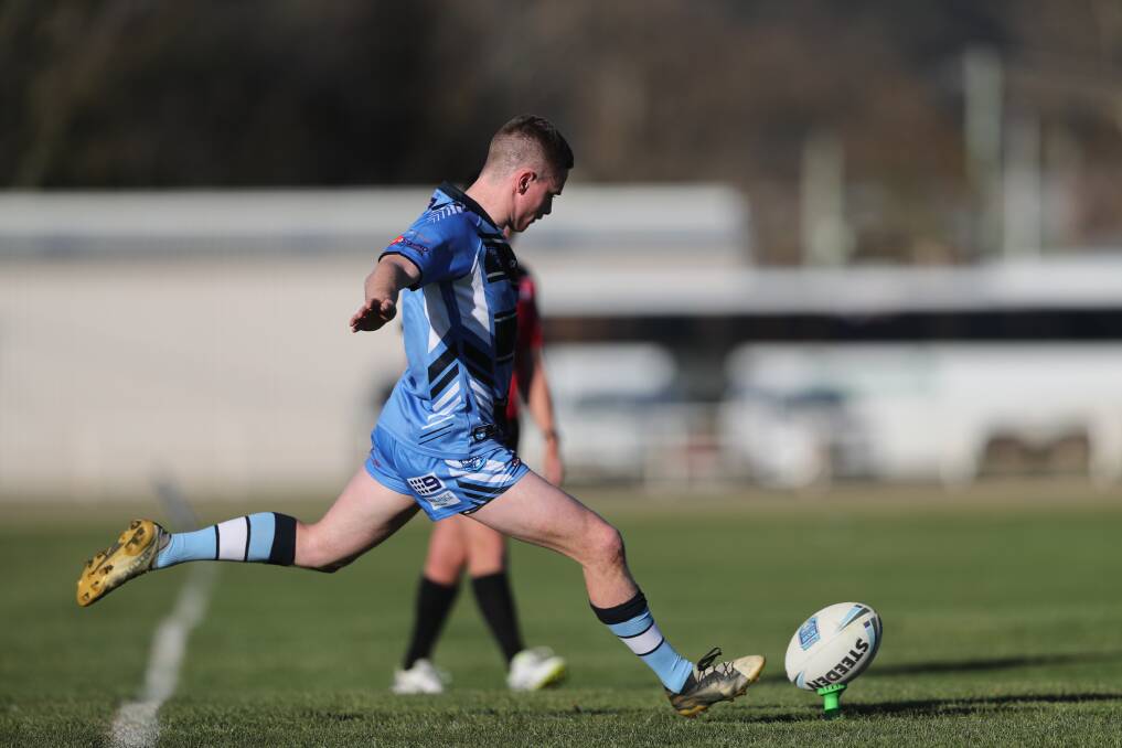 GOOD DAY OUT: Tyler Colley scored the try which sealed victory for Group 10 in Saturday's representative match against Group 11. The young halfback also kicked a pair of goals. Photo: PHIL BLATCH