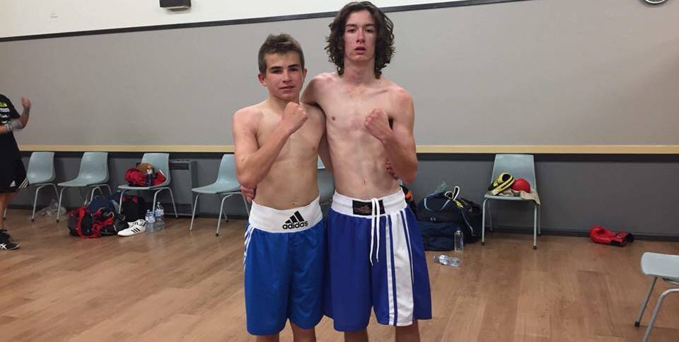 RIVALS: Snakebite boxer Clayton Chatfield (left) will have a rematch bout against Moore's Connor Williams this Saturday. Photo: SNAKEBITE