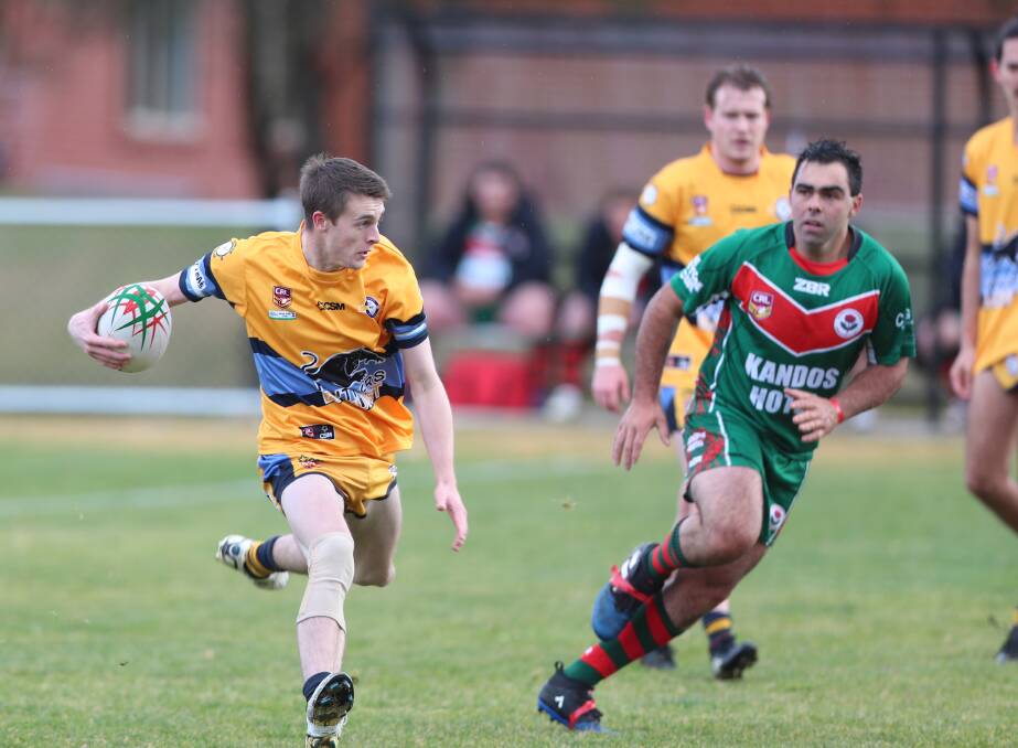 BIG PLAY: Evasive CSU winger Joe Heien scored in extra-time to help his side to victory over Kandos. Photo: PHIL BLATCH