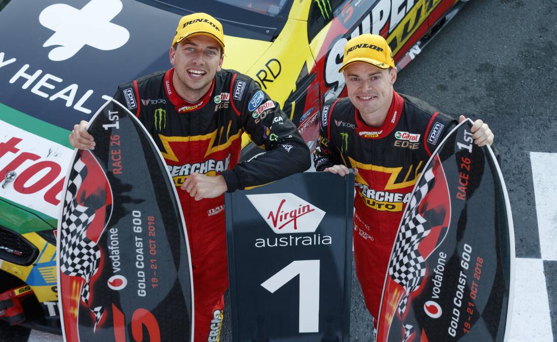 GOOD PAIRING: Chaz Mostert won on the Gold Coast with James Moffat last year and is excited to have him back as his co-driver once more. Photo: TICKFORD RACING