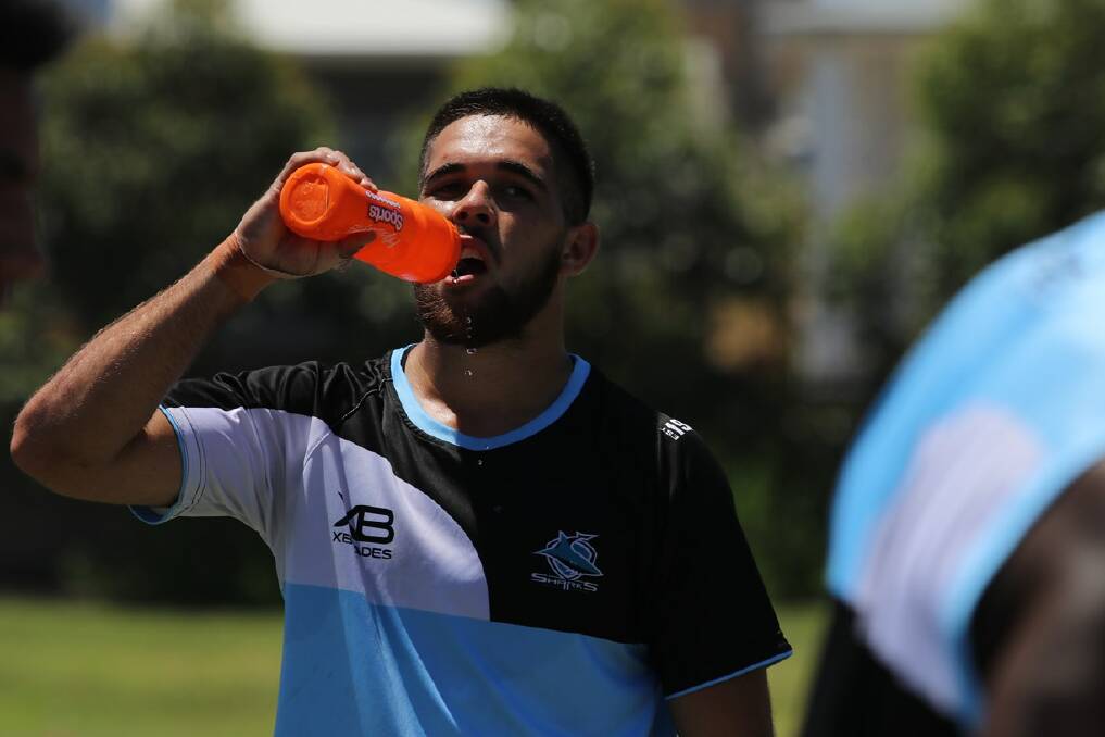 THIRSTY SHARK: Will Kennedy has worked hard at pre-season training with Cronulla and is tipped to earn more NRL game time in 2020.