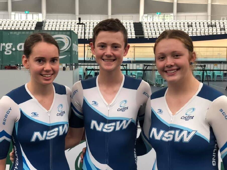 TALENTED TRIO: Kalinda Robinson, Luke Tuckwell and Tyler Puzicha all earned national track cycling medals. Photo: CONTRIBUTED