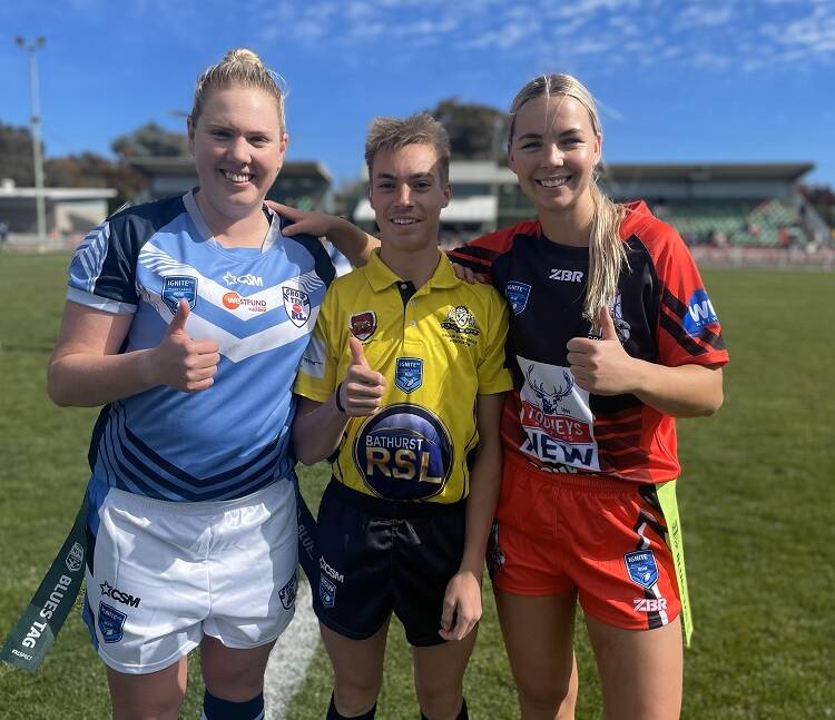 Group 10 captain Mish Somers, referee Stu Halsey and Group 11 skipper India Draper were delighted to be involved in Saturday's representative clash.