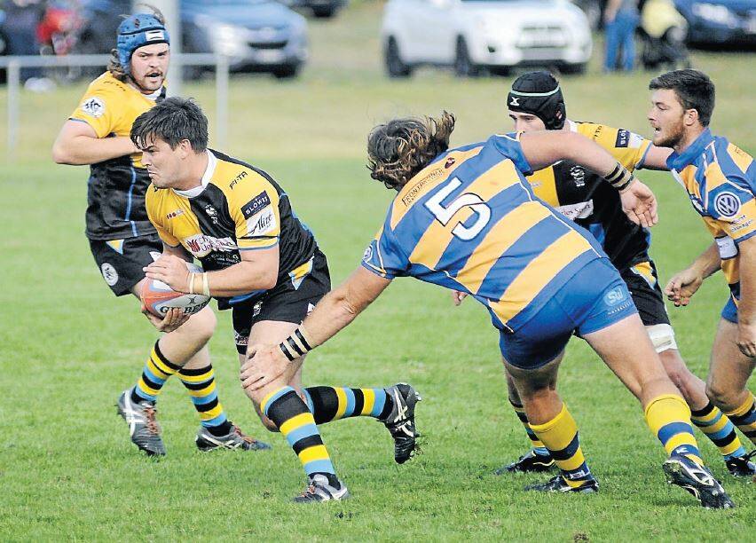 SO CLOSE: CSU's Michael Coote makes ground in the May 2016 Bathurst derby. Coote's side led 24-8 at one stage but ultimately lost 28-24.