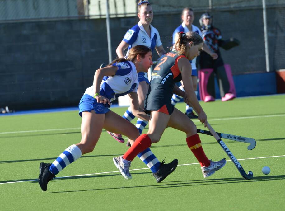 PREMIER ACTION: The Saints posted a 3-1 win over Parkes in their Central West Premier League Hockey match on Saturday. Photo: ANYA WHITELAW