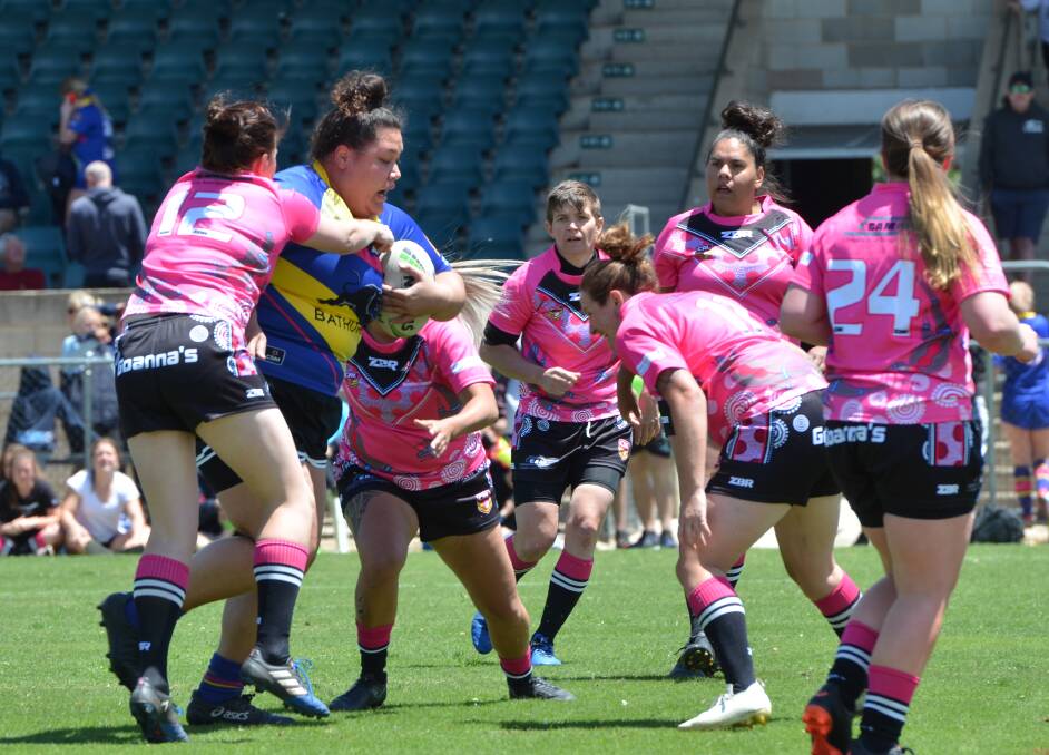 FORCE: Panorama prop and Western Rams star Haylee Lepaio charges at the Goannas defence last season. Photo: ANYA WHITELAW