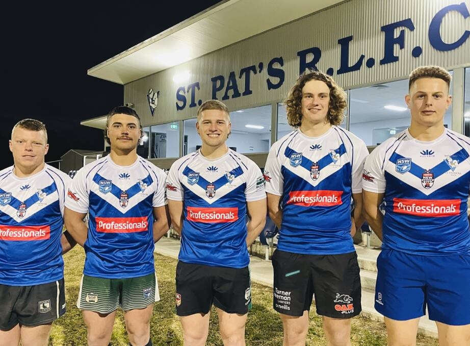 YOUNG BLOOD: Nic Booth, Jackson Vallis, Tye Siakisoni, Josh Belfanti and Cooper Akroyd have all impressed for the Saints during their run to the Peter McDonald Premiership finals.
