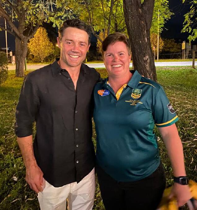 Meeting former Australian representative and four-times NRL premiership winner Cooper Cronk was a highlight for Marita Shoulders. Picture supplied
