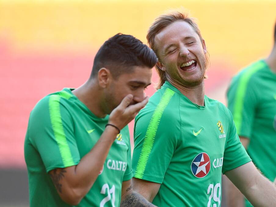 GOOD TIMES: Rhyan Grant was part of the Socceroos side which beat Oman 5-0 on Sunday as they warm up for the Asian Cup. Photo: AAP