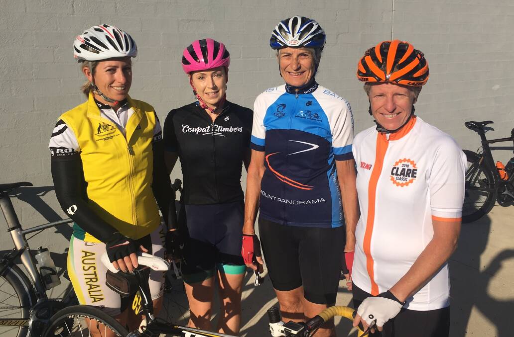 TALENTED BUNCH: Bathurst's Toireasa Gallagher, Kirsten Howard, Rosemary Hastings and Jette McKellar will race in the road premiership.