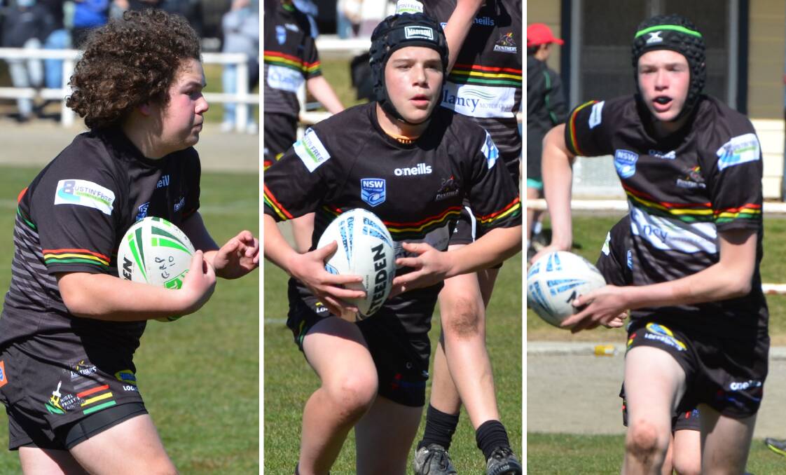 TERRIFIC TRIO: Ethan Potts, Logan Coombes and Charlie Fischbeck were damaging for the under 13 Panthers. Photos: ANYA WHITELAW