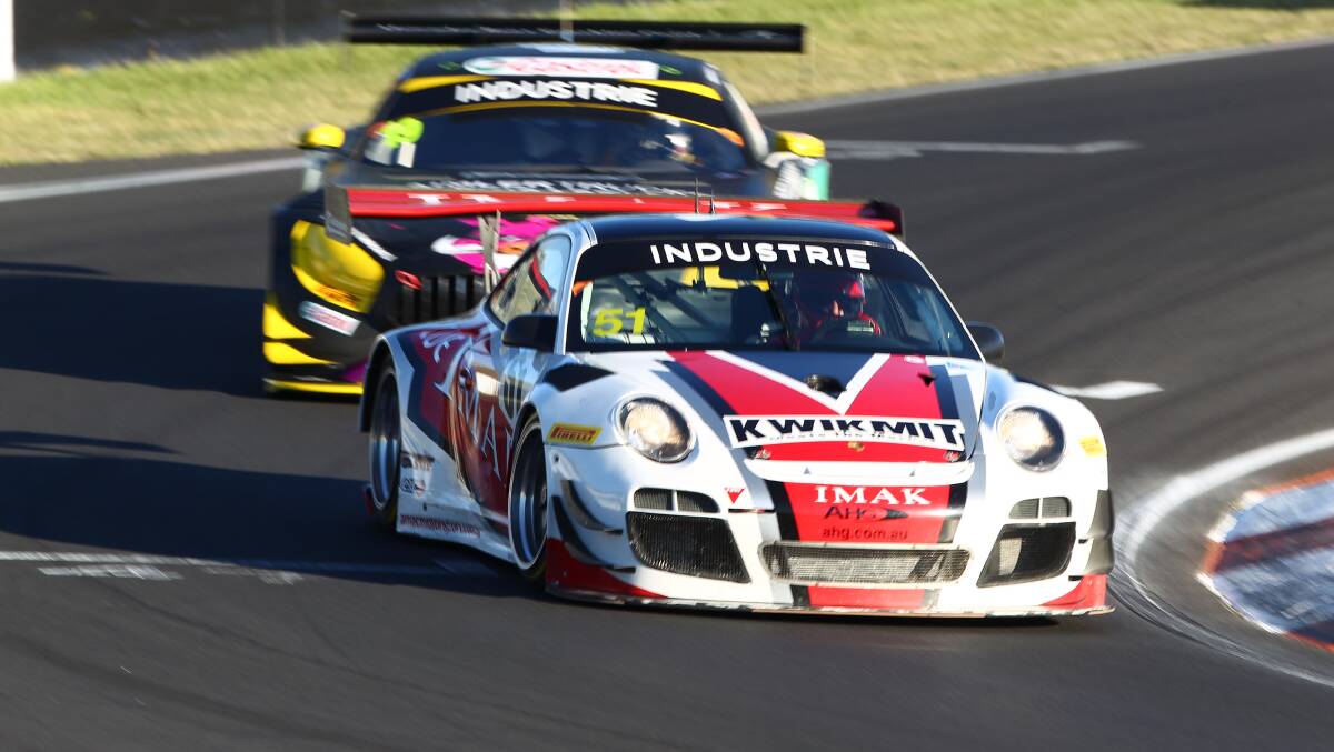 HOUR OF POWER: Bathurst driver Brad Shiels claimed the chequered flag in the one hour Production Sports Car race. Photo: PHIL BLATCH