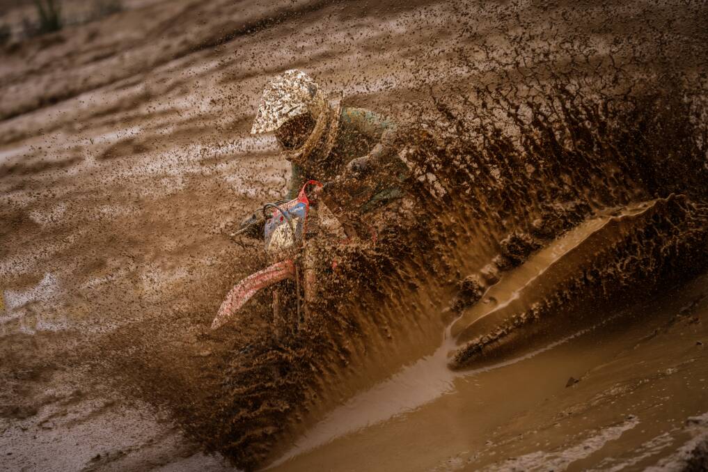 MUD WARRIOR: Jack Arrow battles the mud at Clarence. Photo: PETER YANDLE, MY ACTION IMAGES
