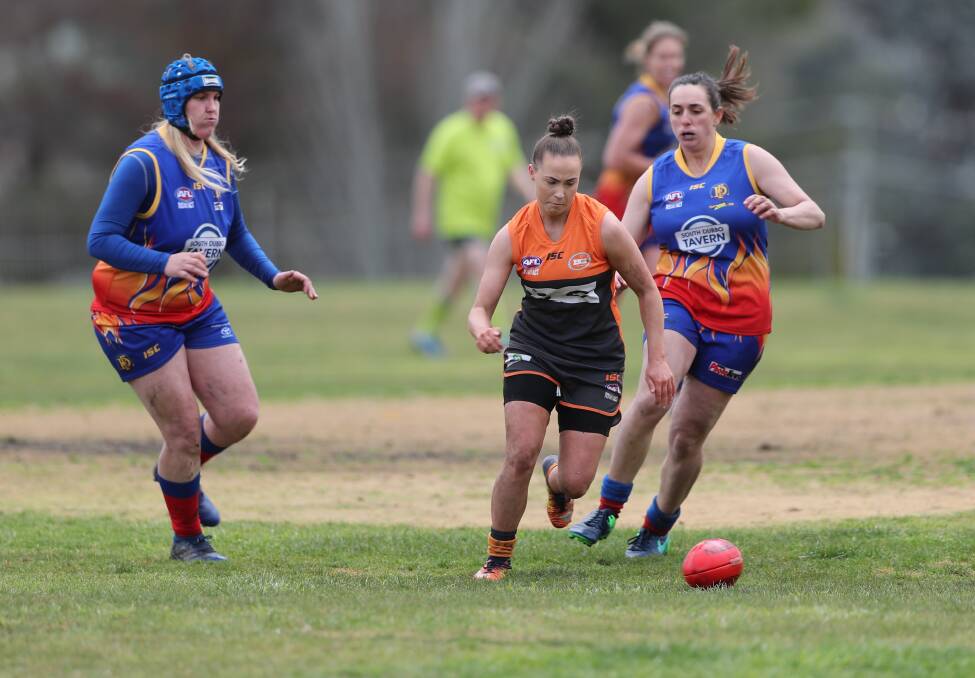 BIG ENGINE: Tamara Thompson's work rate has long been a feature of her performances for the Bathurst Giants and was on show again in Saturday's win over Dubbo. Photo: PHIL BLATCH