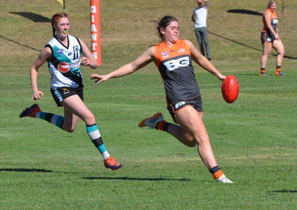 The Bathurst Giants were too good for the Lady Bushrangers in their Central West AFL season opener. Photos: ANYA WHITELAW