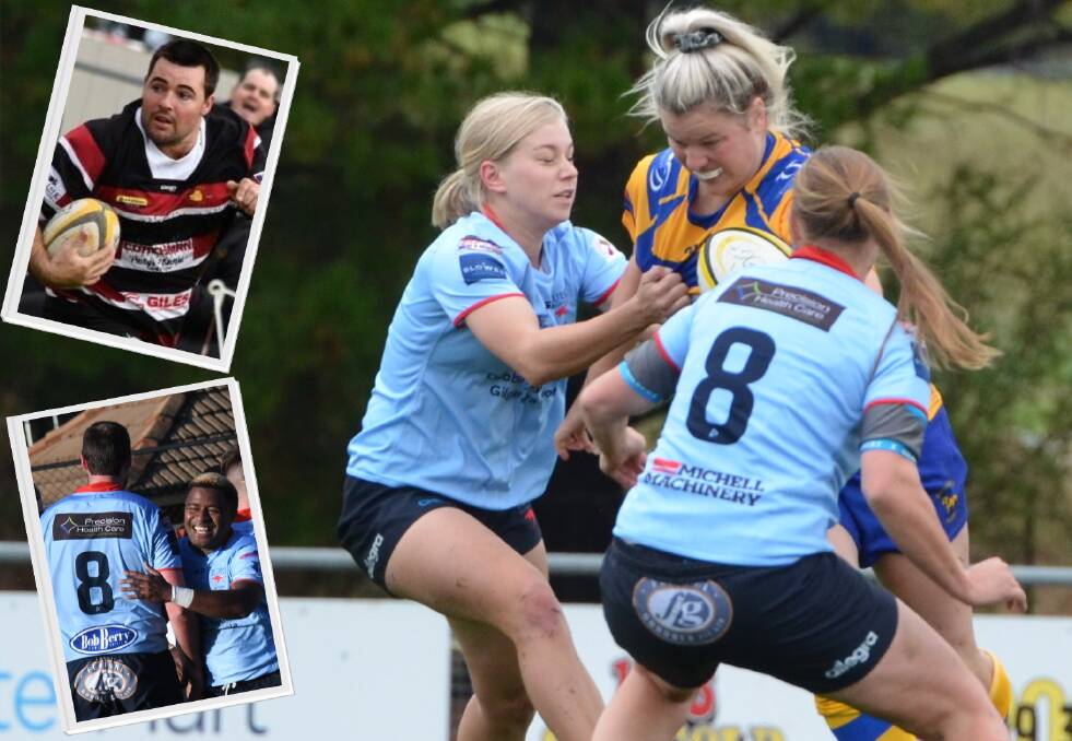 RIPPING INTO RUGBY: Lilly McIntosh and her Bulldogs are eagerly anticipating a showdown with the Roolettes, while (insets) Parkes has been tipped as favourite and the Dubbo Roos are aiming for an undefeated run to finals.