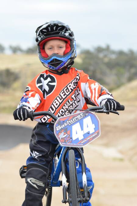 LOVING IT: Six-year-old Dominic Pappas has fallen in love with the sport of BMX since attending a come and try day at the Bathurst track. Photo: ANYA WHITELAW