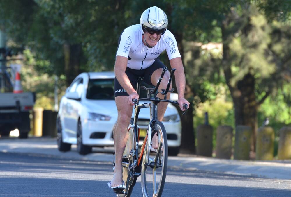 GOOD TIME: Mark Windsor clocked the third fastest time this season for the Bathurst Wallabies' 16km cycle leg when winning Sunday's short course race. Photo: ANYA WHITELAW