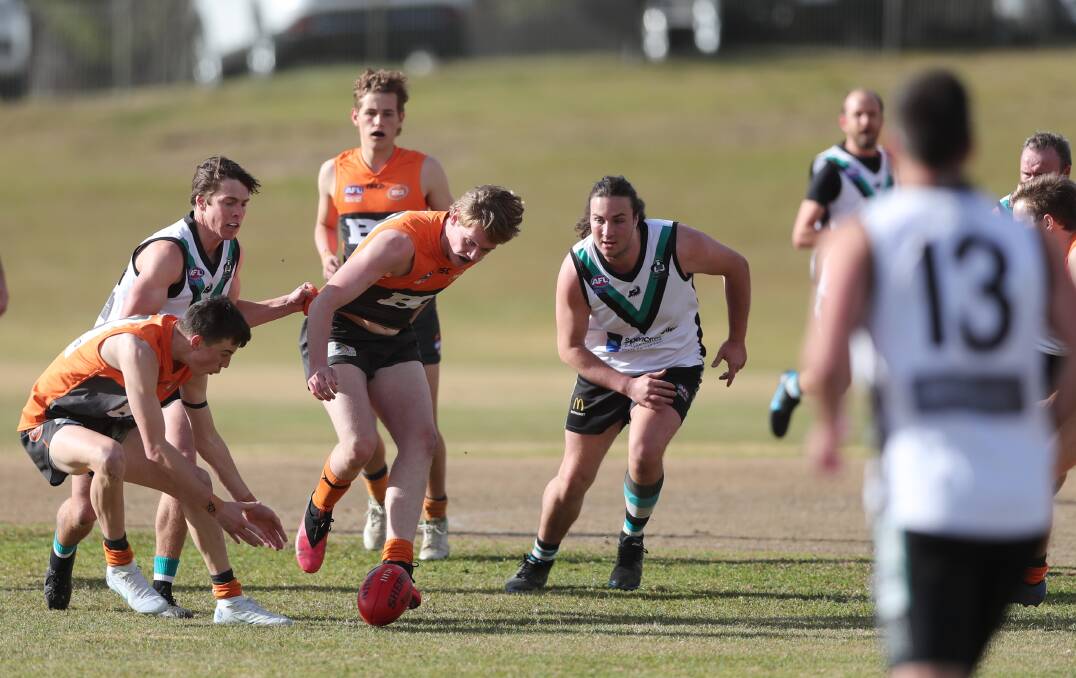 TOP DERBY: The Bathurst Bushrangers made it three in a row this season against the Bathurst Giants, but it was their closest clash yet. Photo: PHIL BLATCH