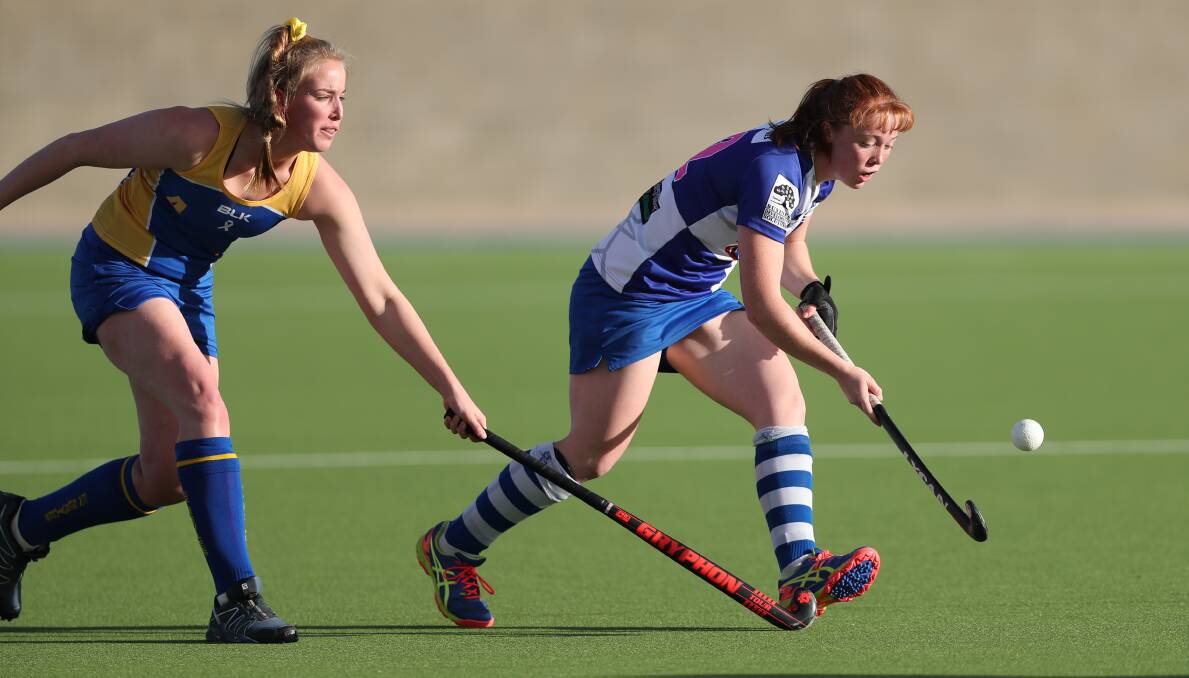 The Saints were too good for Exies on Saturday, winning their women's Premier League Hockey match 2-0. Photos: PHIL BLATCH