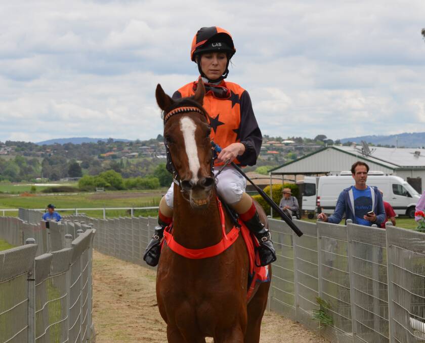 BAD FALL: Bathurst based jockey Chelsea Ings, pictured during a meeting at Tyers Park, has been taken to Westmead Hospital after a race fall at Hawkesbury.