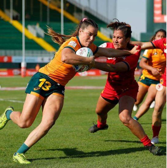READY TO RIP IN: Jakiya Whitfeld does have things to learn about league, but she's already got a strong fend and speed to burn - assets that saw her play rugby sevens for Australia.