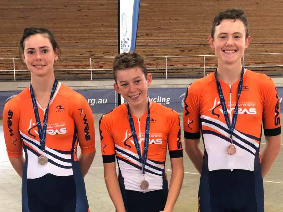ADJUSTING: Bathurst's WRAS cyclists Ebony Robinson, Cadel Lovett and Luke Tuckwell missed out on track nationals due to COVID-19.