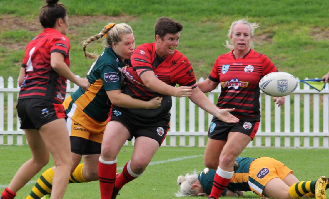 HUGE WEEK: Marita Shoulders was named women's player of the carnival for her efforts in the front row for the Country South Steelers. Photos: NSW POLICE RUGBY LEAGUE