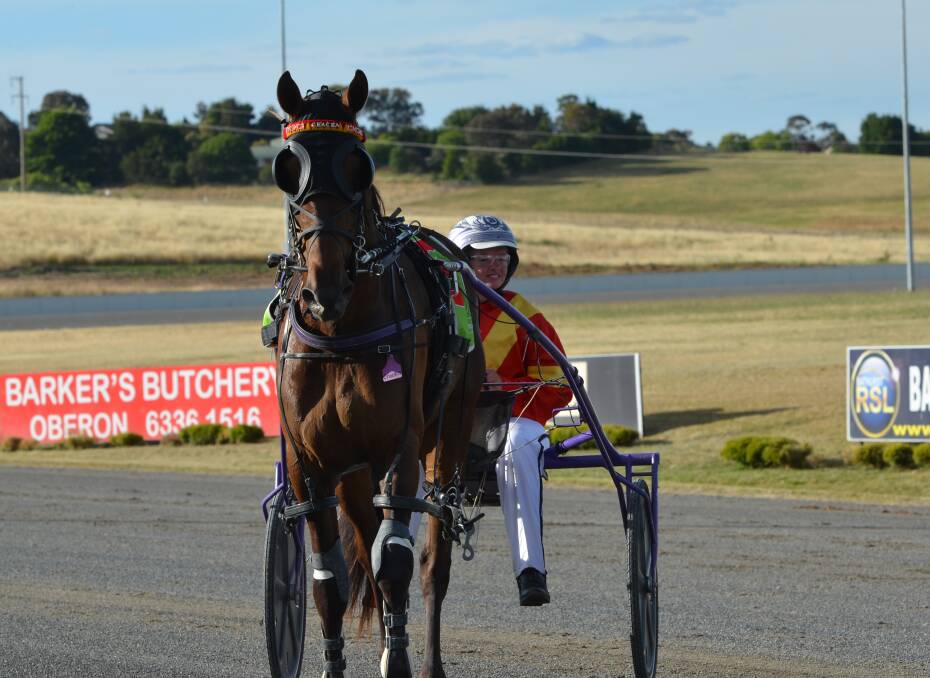It was a Merry Christmas for driver Phoebe Betts as Justa Dragon won at the Bathurst Paceway. Picture by Anya Whitelaw