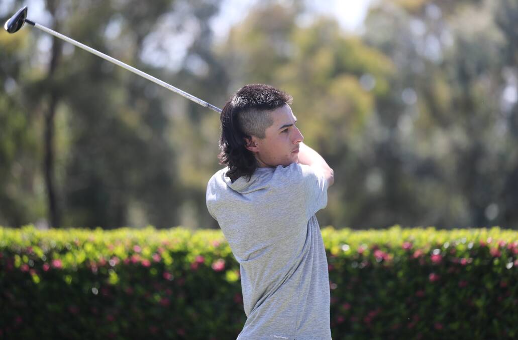 DRIVE TIME: Tom Scott puts his driver to use in a recent round at the Bathurst Golf Club. Photo: PHIL BLATCH