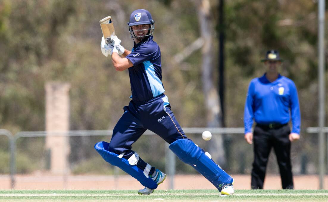 ON SO CLOSE: Nic Broes made 97 runs opening the batting for Western District, falling just short of his maiden ACT Premier Cricket ton. Photo: BRODY GROGAN CRICKET AUSTRALIA