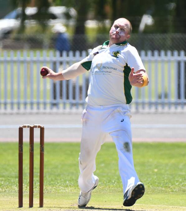 WEAPON: Dave Henderson claimed 5-25 - which included a hat-trick - as Bathurst beat Orange in their Western Zone Premier League match. Photo: CHRIS SEABROOK