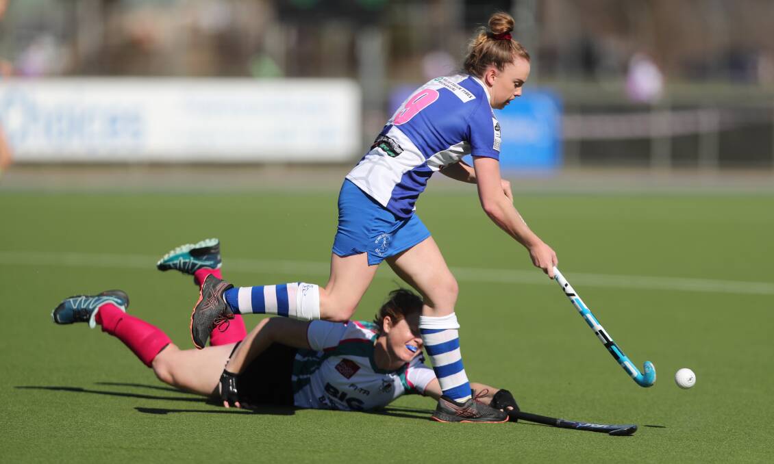 St Pat's will head into Premier League Hockey finals on the back of a win, having downed Bathurst City 1-0. Photos: PHIL BLATCH