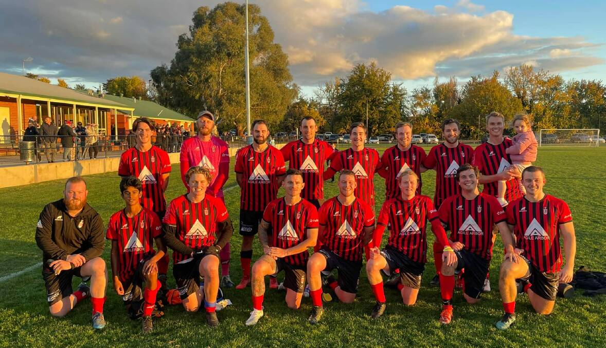 THE BOYS: Brent Osborne (back right) is relishing the chance to play alongside his talented team-mates this season. Photo: PANORAMA FOOTBALL CLUB