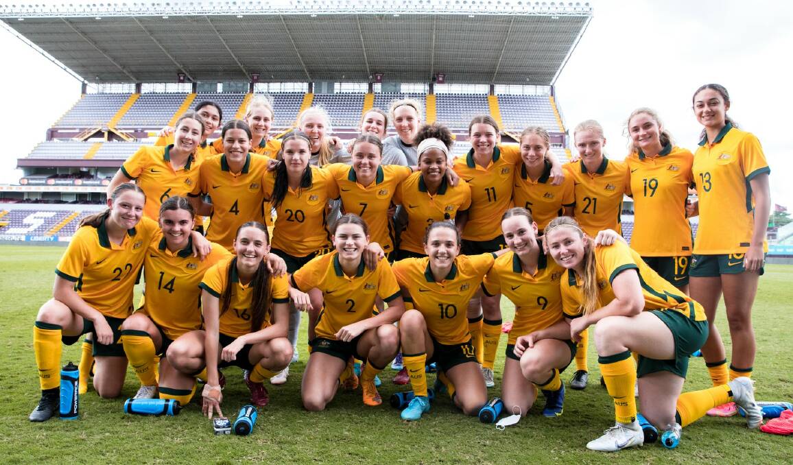 BRING IT ON: Bathurst's Cushla Rue (#9) and her Young Matildas team-mates will begin their FIFA Under 20s Women's World Cup campaign on Thursday.