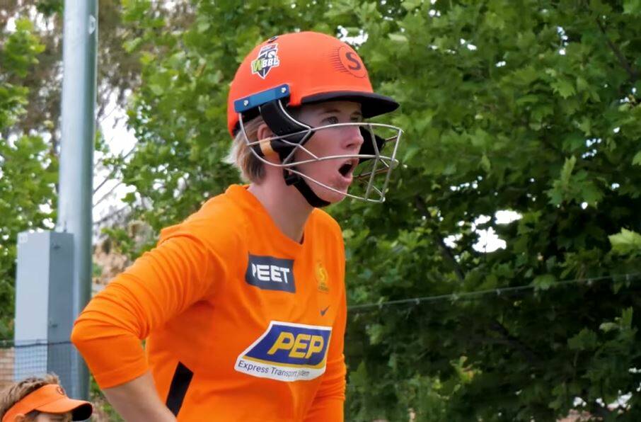 OH WOW!: Lisa Griffith's Perth Scorchers team-mate Beth Mooney blasted an unbeaten 101 off 63 to help them to an upset win over the Renegades on Wednesday.