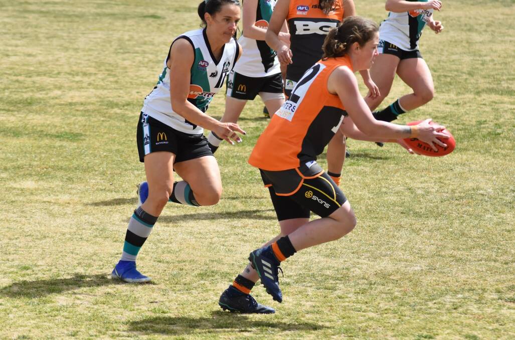 BIG DAY: Mariah Gilchrist was one of the standouts for the Bathurst Giants in Saturday's Central West AFL grand final win. Photo: SHARON STEVENS SPORTS PHOTOGRAPHY