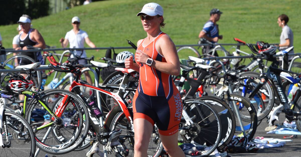 THE LONG ROAD: Orange triathlete Jess Richards took the honours as first female finisher in Sunday's King Cain Bathurst Wallabies Tri Club long course race. Photo: ANYA WHITELAW